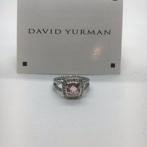David Yurman Morganite Petite Albion RIng Size 6